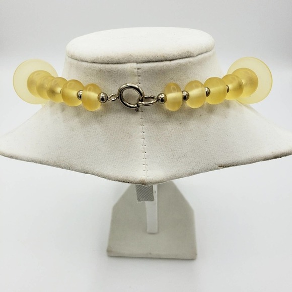 Vintage Statement Necklace | Yellow & Clear Beads - Picture 4 of 4